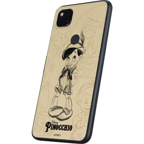 Disney Pinocchio Sketches Portrait Google Pixel 4a Skin